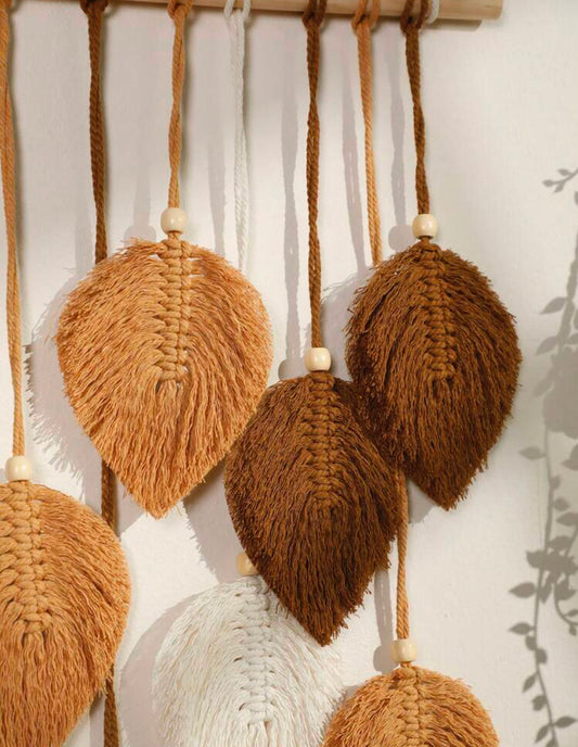 Macrame Wall Hanging Leaf Tassels