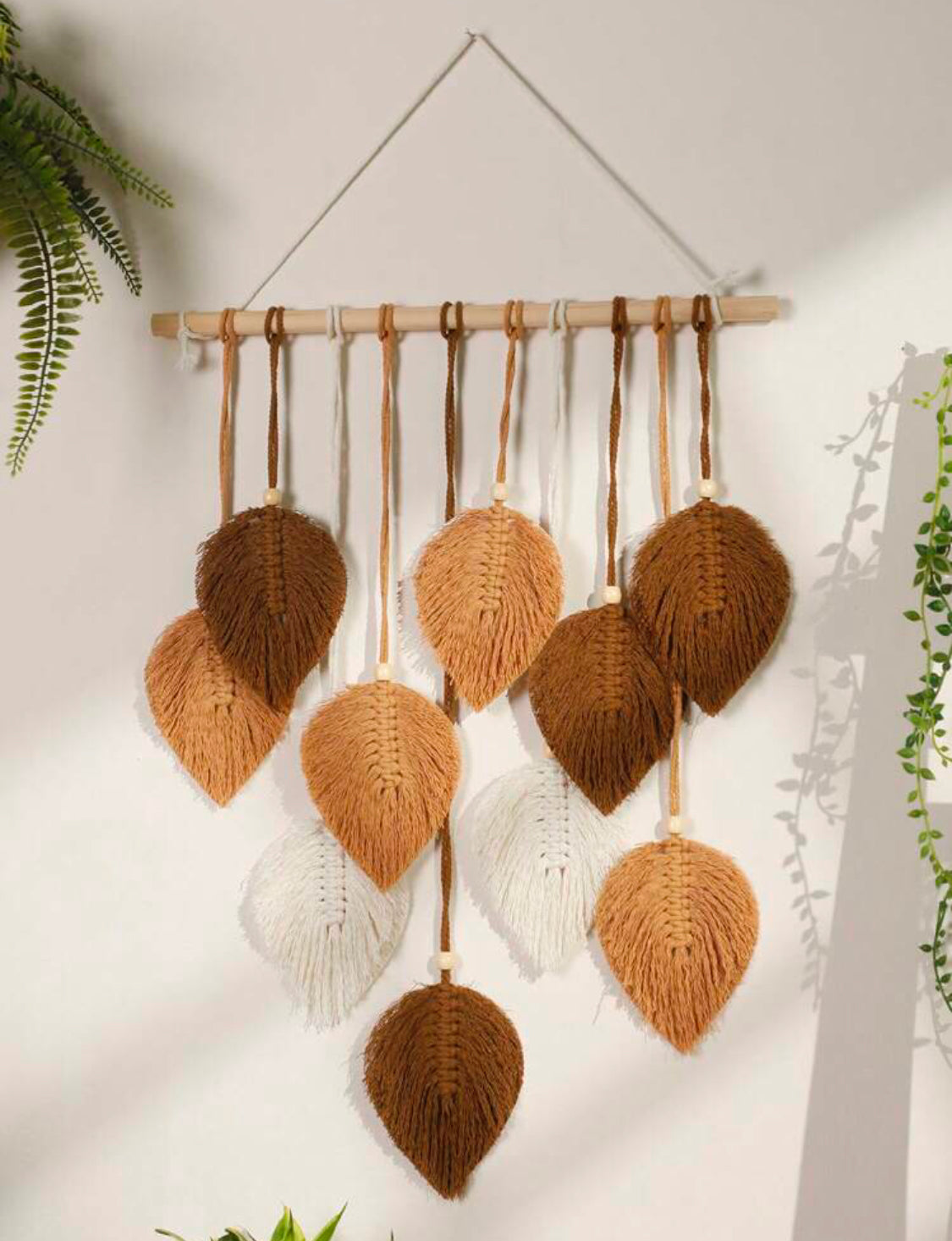 Macrame Wall Hanging Leaf Tassels